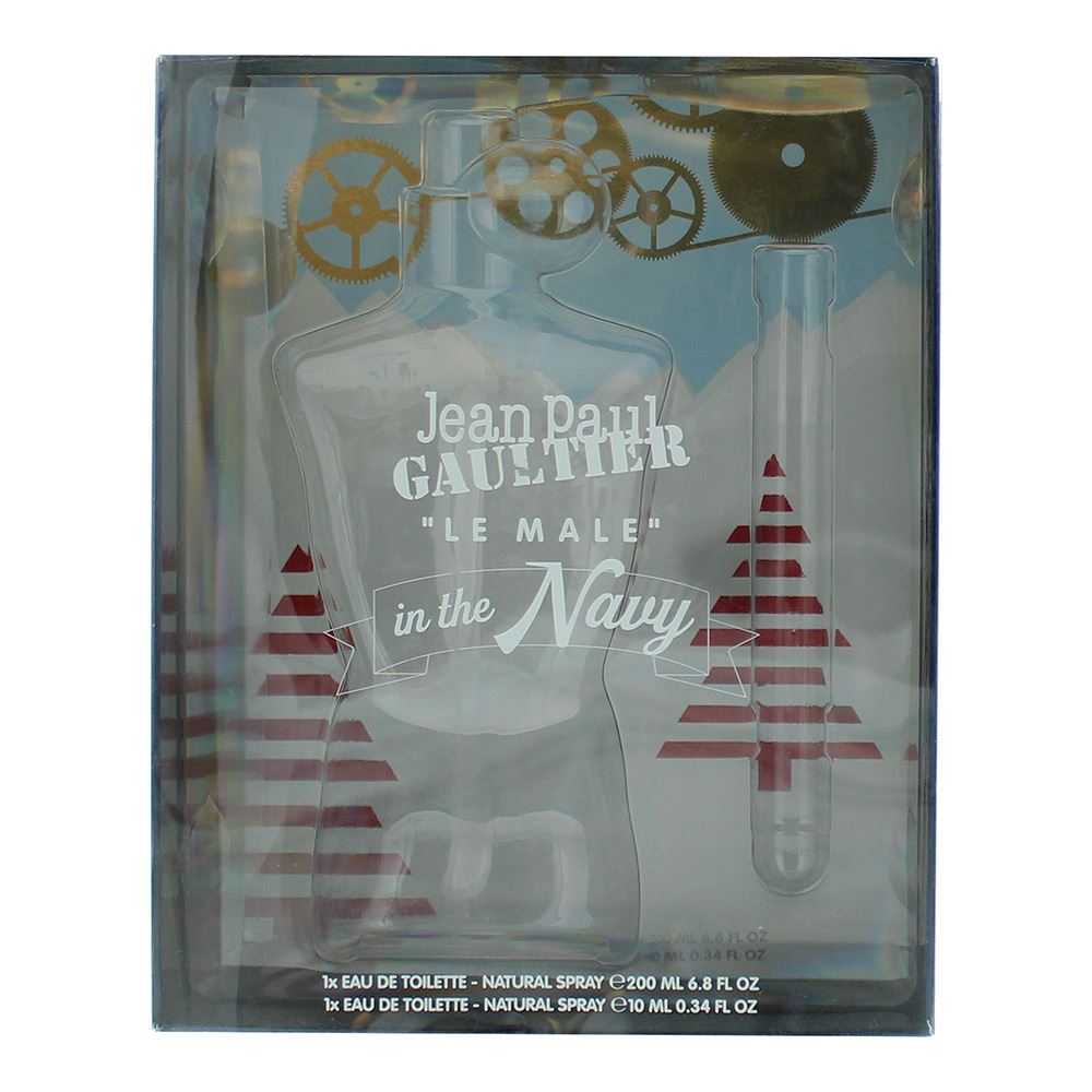 Jean Paul Gualtier Le Male In The Navy 200ml Eau de Toilette Gift Set 10ml Eau de Toilette for Him