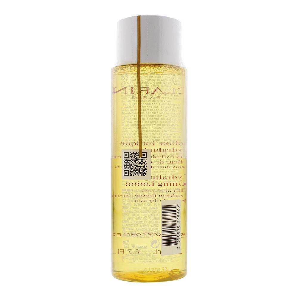 Clarins Hydrating 200ml Toning Lotion With Aloe Vera & Saffron Flower Extracts for Normal or Dry Skin