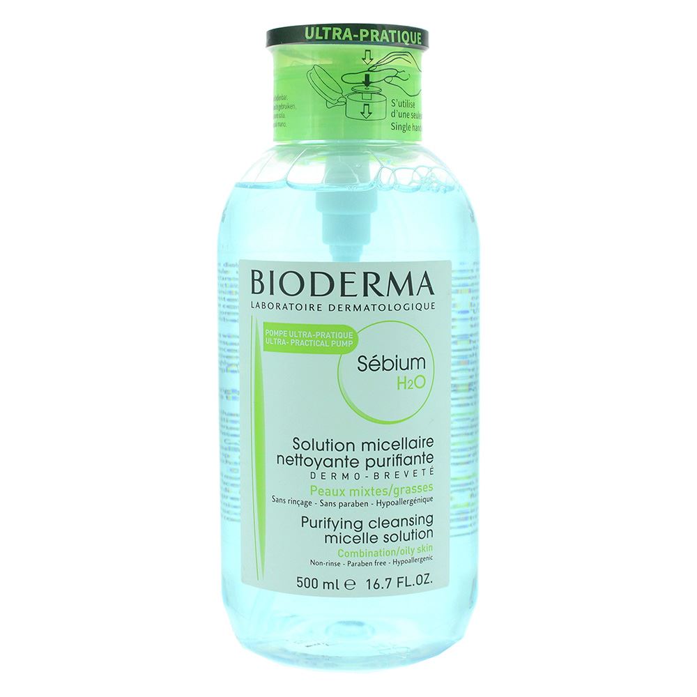 Bioderma Sebium H2O 500ml Purifying Cleansing Micelle Solution For Combination and Oily Skin
