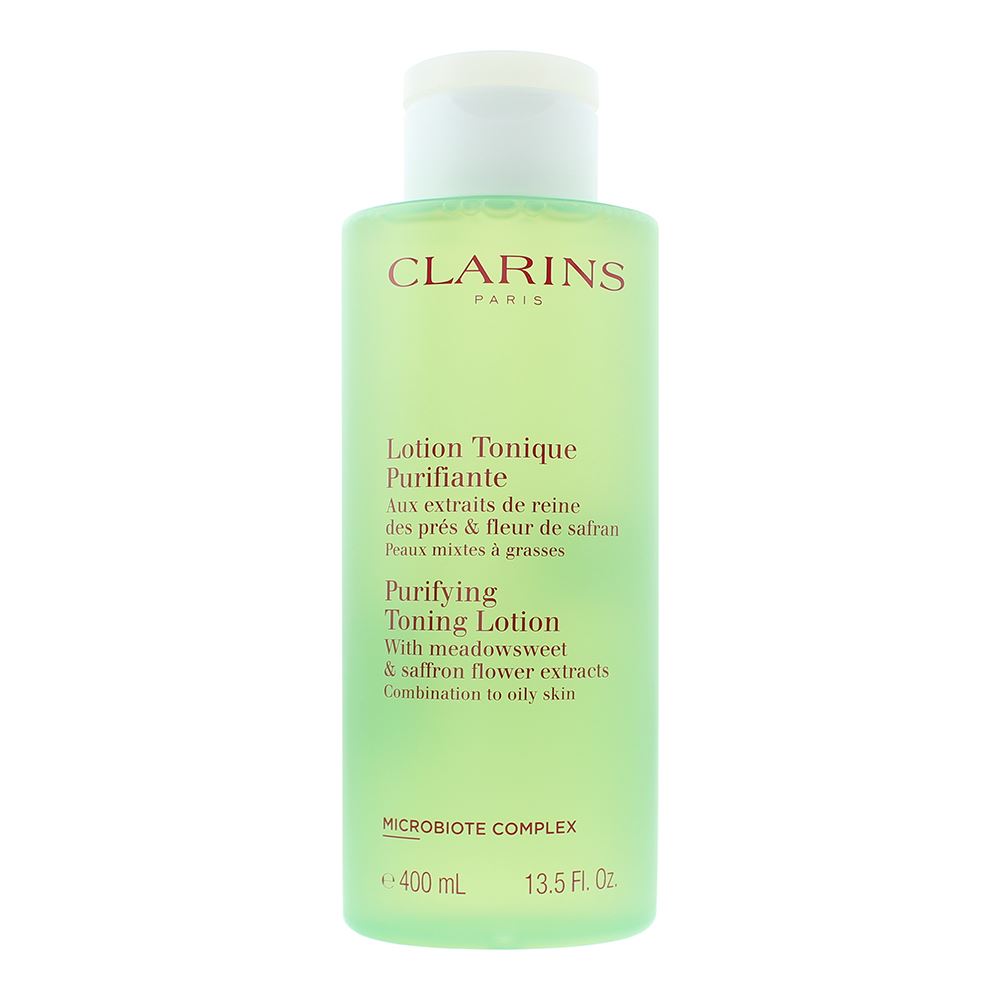 Clarins Purifying 400ml Toning Lotion with Meadowsweet & Saffron Flower Extract for Combination or Oily Skin