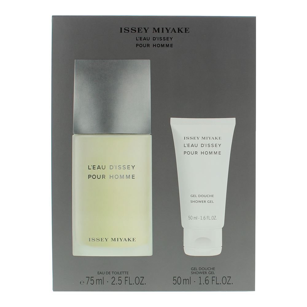 Issey Miyake L'eau D'issey Pour Homme 75ml Eau de Toilette Gift Set 50ml Shower Gel for Him