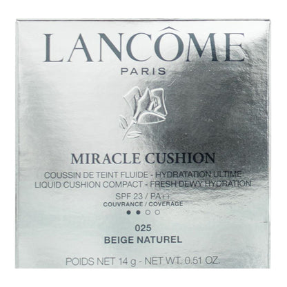 Lancome Miracle Cushion Liquid Cushion Compact 14g Foundation - 025 Beige Naturel SPF 23/PA++