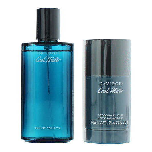 Davidoff Cool Water 75ml Eau de Toilette Gift Set 70g Deodorant Stick for Him