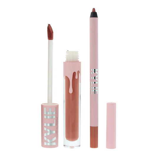 Kylie By Kylie Jenner 3ml Matte Lipstick, 1.1g Lip Liner - 801 Queen