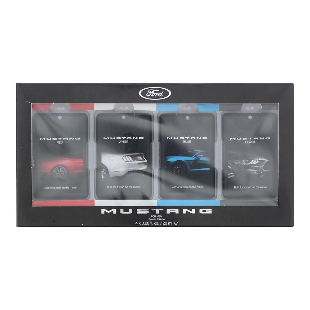 Mustang 20ml Eau de Toilette Gift Set - Red, White, Blue, Black for Him