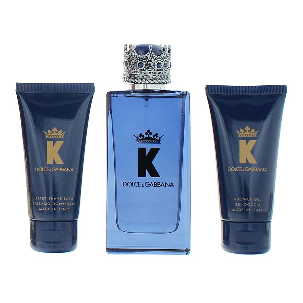 Dolce & Gabbana K 100ml Eau de Parfum Gift Set 100ml Aftershave Balm, 100ml Shower Gel for Him