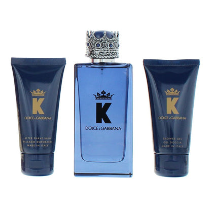 Dolce & Gabbana K 100ml Eau de Parfum Gift Set 100ml Aftershave Balm, 100ml Shower Gel for Him