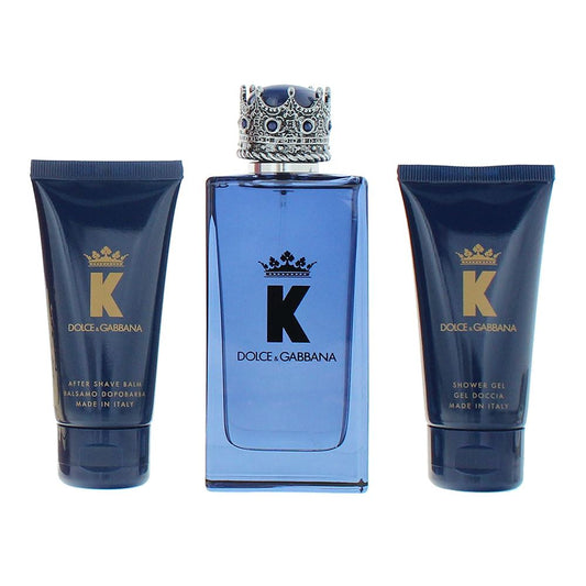Dolce & Gabbana K 100ml Eau de Parfum Gift Set 100ml Aftershave Balm, 100ml Shower Gel for Him