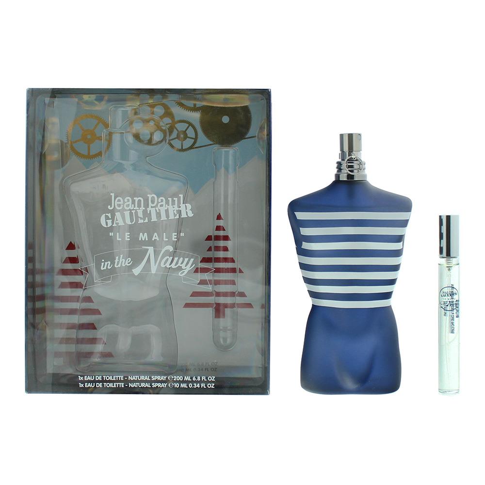 Jean Paul Gualtier Le Male In The Navy 200ml  Eau de Toilette Gift Set 10ml Eau de Toilette for Him