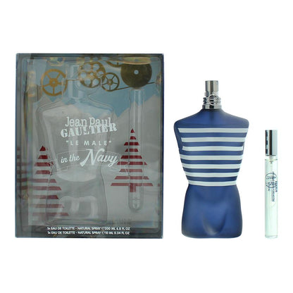 Jean Paul Gualtier Le Male In The Navy 200ml  Eau de Toilette Gift Set 10ml Eau de Toilette for Him