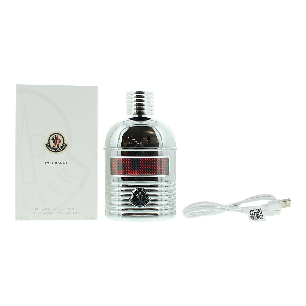 Moncler Pour Homme  150ml Eau De Parfum Refillable With Led Screen For Him