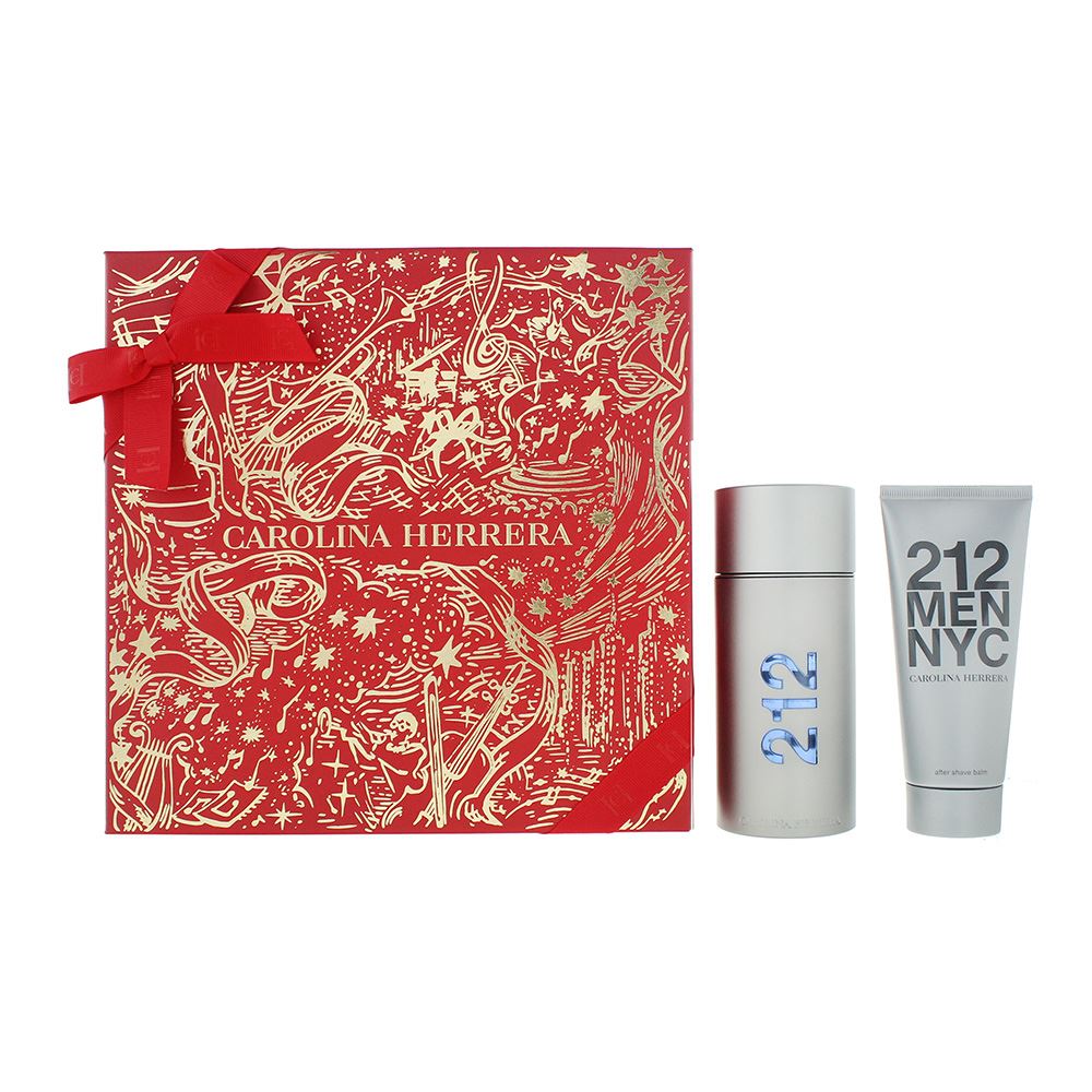 Carolina Herrera 212 Men NYC 100ml  Eau de Toilette Gift Set 100ml Aftershave Balm for Him