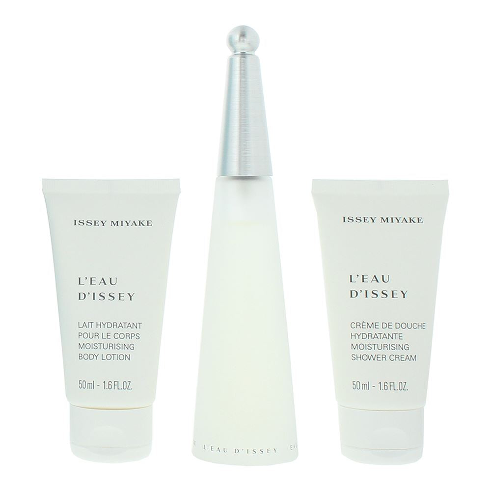 Issey Miyake L'eau D'issey 50ml Eau de Toilette  Gift Set 50ml Body Lotion, 50ml Shower Cream for Her