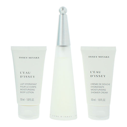 Issey Miyake L'eau D'issey 50ml Eau de Toilette  Gift Set 50ml Body Lotion, 50ml Shower Cream for Her
