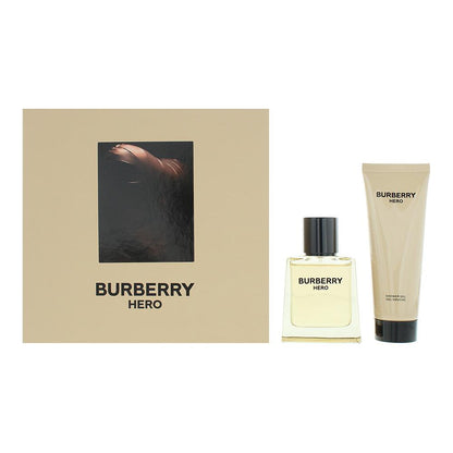 Burberry Hero For Men 50ml Eau de Toilette Gift Set 75ml Shower Gel for Him