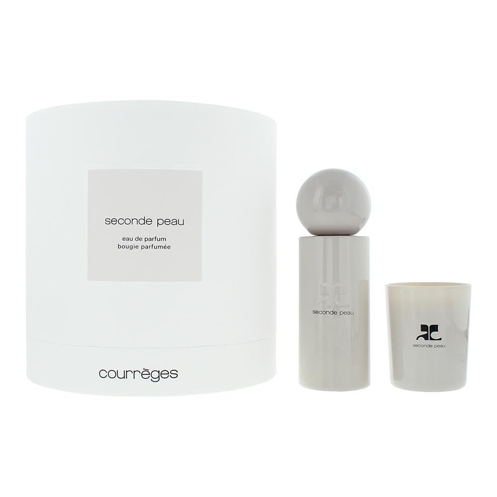 Courreges Seconde Peau 100ml Eau de Parfum Gift Set 75g Candle for Unisex