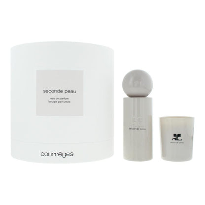 Courreges Seconde Peau 100ml Eau de Parfum Gift Set 75g Candle for Unisex
