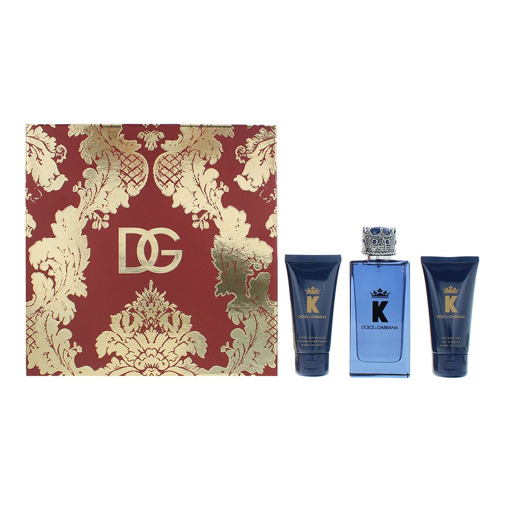 Dolce & Gabbana K 100ml Eau de Parfum Gift Set 100ml Aftershave Balm, 100ml Shower Gel for Him