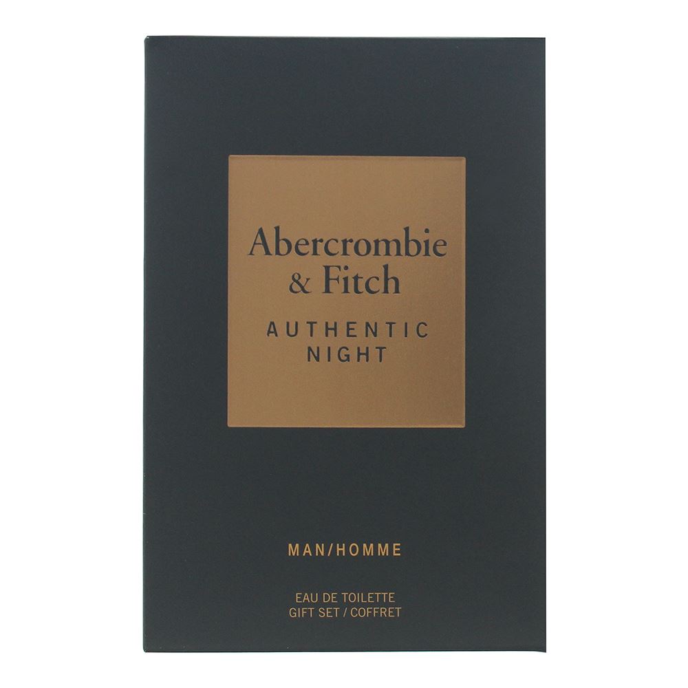 Abercrombie & Fitch Authentic Night Man 100ml  Eau de Toilette Gift Set 15ml Eau de Toilette for Him