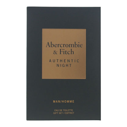 Abercrombie & Fitch Authentic Night Man 100ml  Eau de Toilette Gift Set 15ml Eau de Toilette for Him