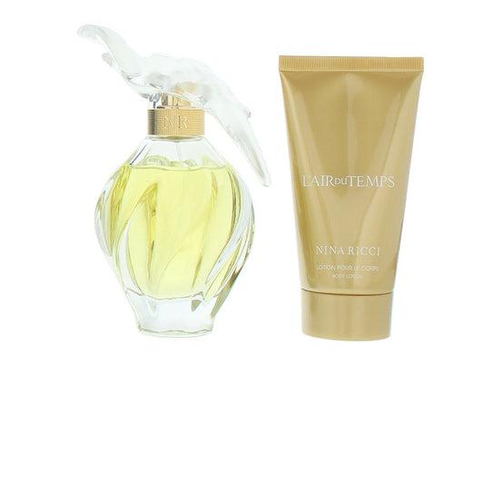 Nina Ricci L'air Du Temps 100ml Eau de Toilette Gift Set 75ml Body Lotion for Her