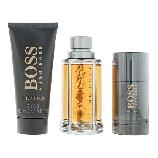Hugo Boss The Scent 100ml Eau de Toilette Gift Set 100ml Shower Gel, 75ml Deodorant Stick for Him