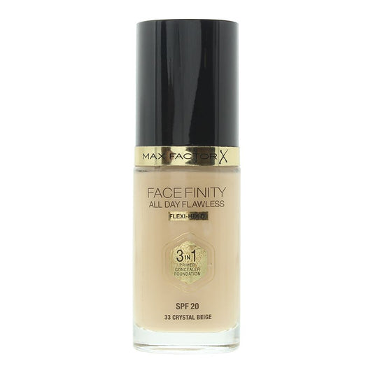 Max Factor Face Finity All Day Flawless 30ml 3 In 1 Foundation - 33 Crystal Beige SPF 20