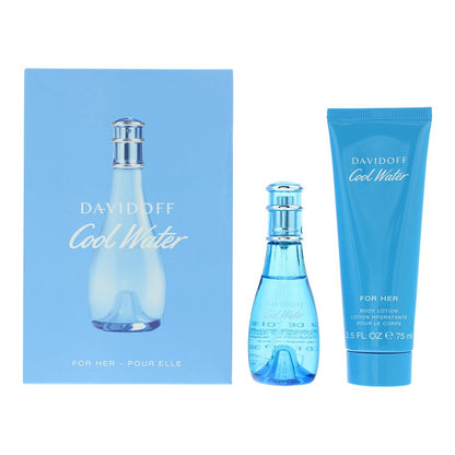 Davidoff Cool Water Woman 30ml Eau de Toilette Gift Set 75ml Body Lotion for Her