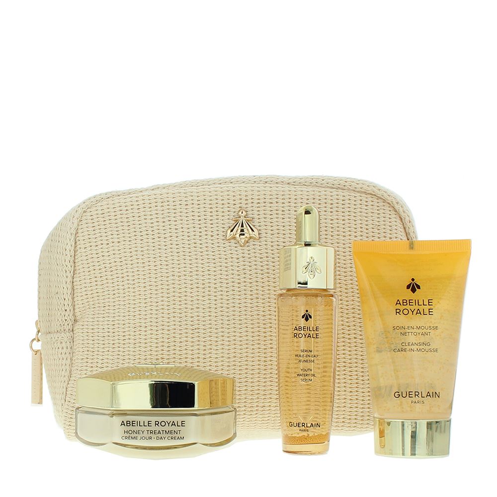 Guerlain Abeille Royale Gift Set - 50ml Day Cream, 40ml Cleansing Mousse, 15ml Oil Serum