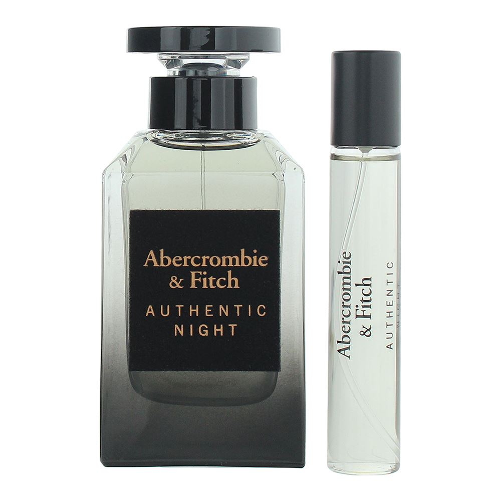 Abercrombie & Fitch Authentic Night Man 100ml  Eau de Toilette Gift Set 15ml Eau de Toilette for Him