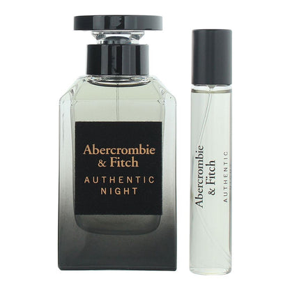 Abercrombie & Fitch Authentic Night Man 100ml  Eau de Toilette Gift Set 15ml Eau de Toilette for Him