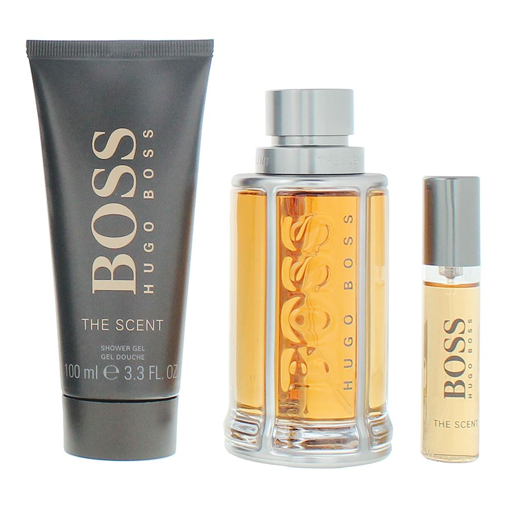 Hugo Boss The Scent 100ml Eau de Toilette Gift Set 10ml Eau de Toilette, 100ml Shower Gel 100ml for Him