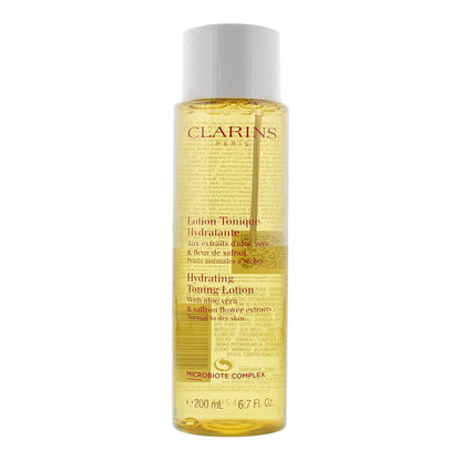 Clarins Hydrating  200ml Toning Lotion With Aloe Vera & Saffron Flower Extracts for Normal or Dry Skin