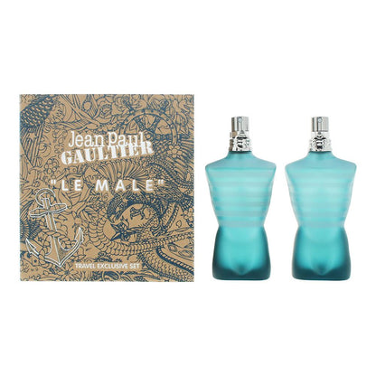 Jean Paul Gaultier Le Male 2 x 40ml Eau de Toilette Travel Gift Set for Him