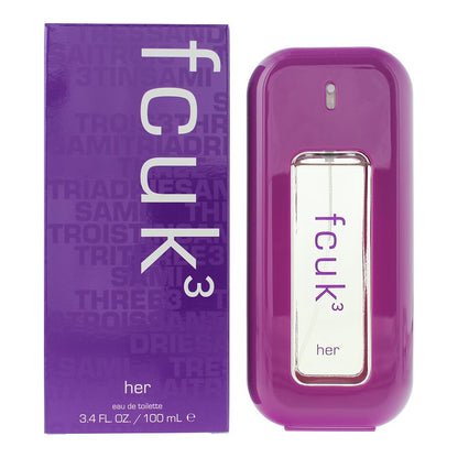 FCUK 3 Her 100ml Eau de Toilette Spray for Her