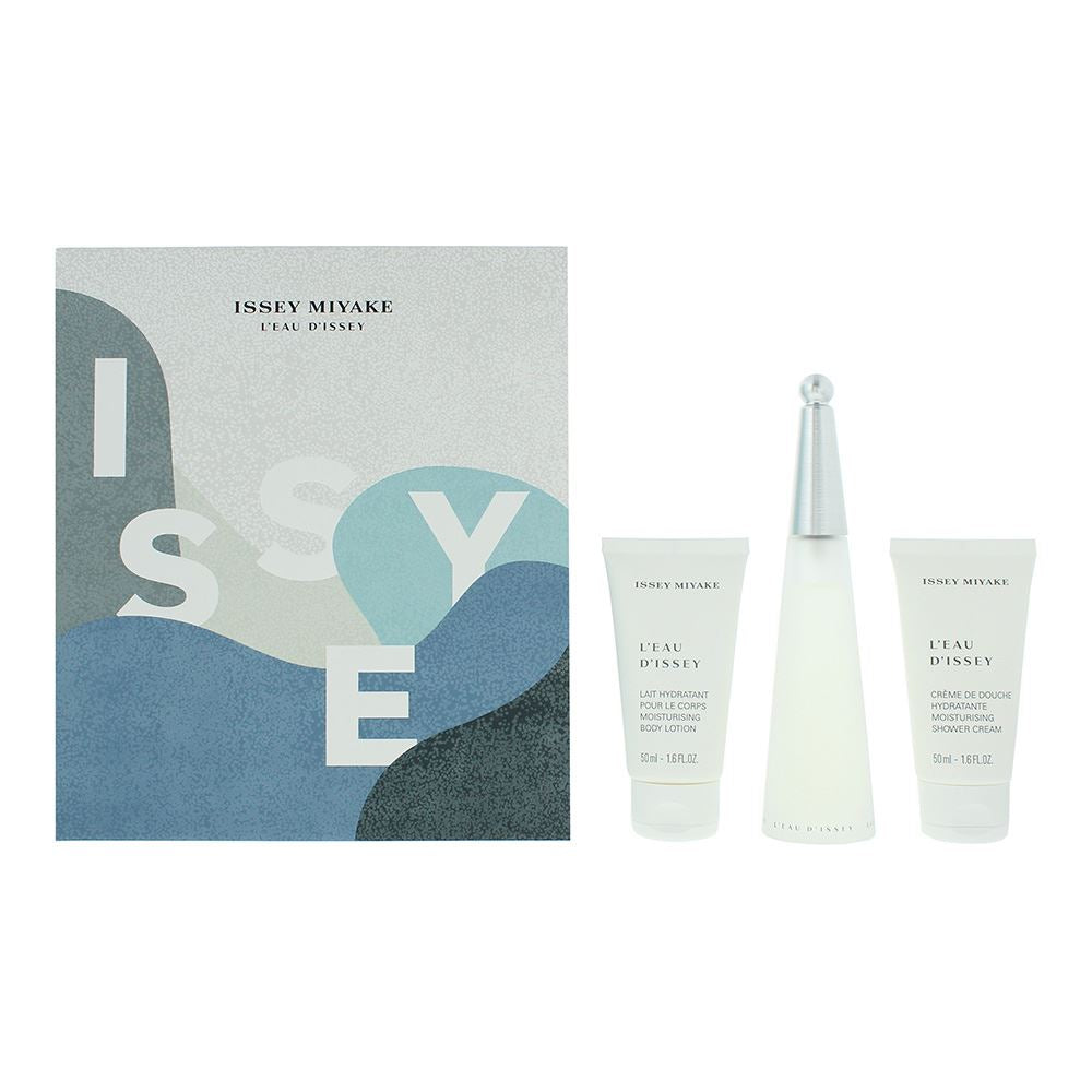 Issey Miyake L'eau D'issey 50ml Eau de Toilette  Gift Set 50ml Body Lotion, 50ml Shower Cream for Her