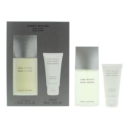 Issey Miyake L'eau D'issey Pour Homme 75ml Eau de Toilette Gift Set 50ml Shower Gel for Him