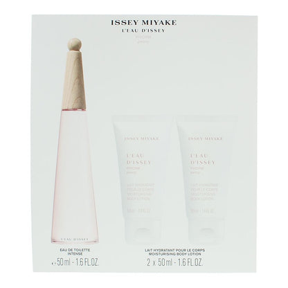 Issey Miyake L'eau D'issey Pivoine 50ml Eau de Toilette Gift Set 50ml  Body Lotion, 50ml Shower Cream Gift Set for Her