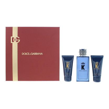 Dolce & Gabbana K 100ml Eau de Parfum Gift Set 100ml Aftershave Balm, 100ml Shower Gel for Him