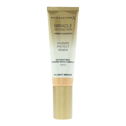 Max Factor Miracle Second Skin Hybrid 30ml  Foundation - 04 Light Medium SPF 20