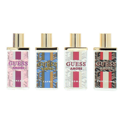 Guess Amore 4 x 7.5ml Eau de Toilette Gift Set: Portofino, Roma, Capri, Venezia for Her