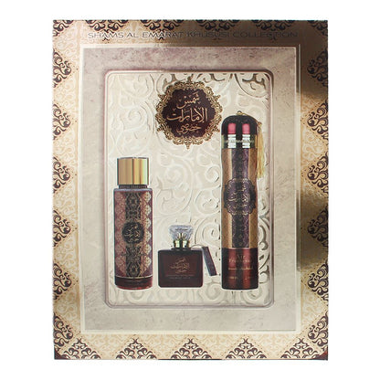 Ard Al Zaafaran Sham Al Emarat Khususi 100ml Eau de Parfum Gift Set 250ml Perfume Mist , 300ml Air Freshener