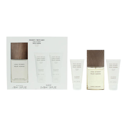 Issey Miyake L'eau D'issey Pour Homme Vetiver 50ml Eau de Toilette Gift Set 2 x 50ml  Shower Gel for Him
