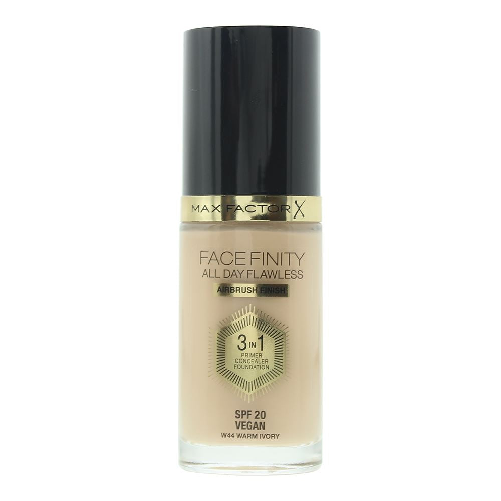 Max Factor Face Finity All Day Flawless  30ml 3 In 1 Foundation -  - W44 Warm Ivory SPF 20