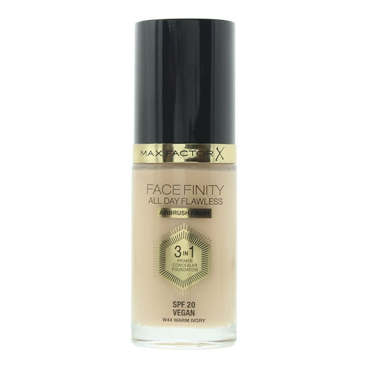 Max Factor Face Finity All Day Flawless  30ml 3 In 1 Foundation -  - W44 Warm Ivory SPF 20