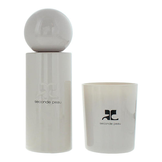 Courreges Seconde Peau 100ml Eau de Parfum Gift Set 75g Candle for Unisex