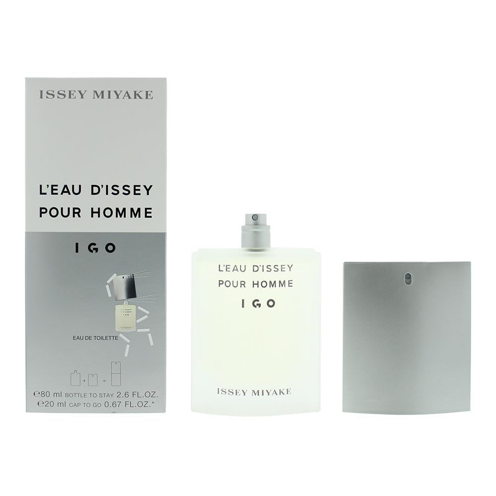 Issey Miyake L'eau D'issey Pour Homme IGO 80ml Eau De Toilette Bottle, 20ml Cap To Go for Him