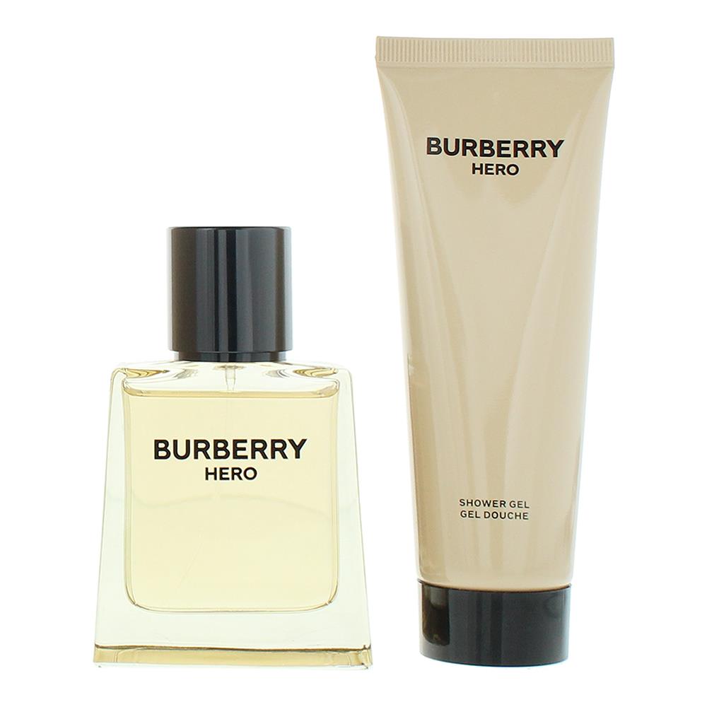 Burberry Hero For Men 50ml Eau de Toilette Gift Set 75ml Shower Gel for Him